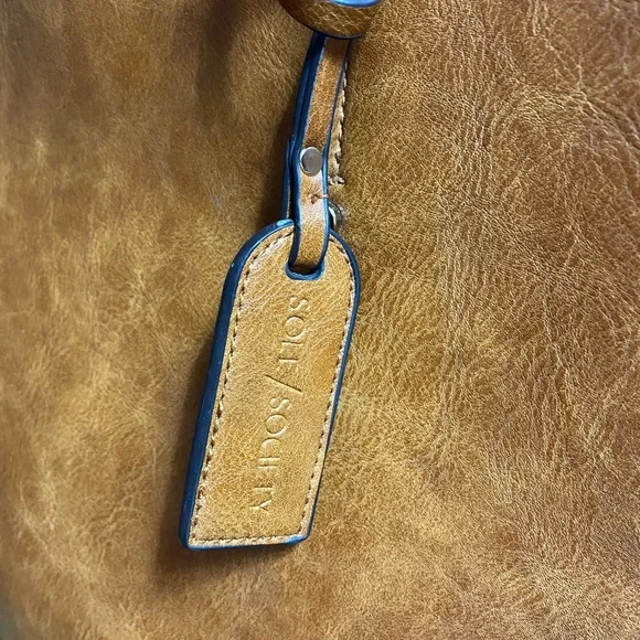 Sole Society Brown Faux Leather Tote Bag - Picture 2 of 10